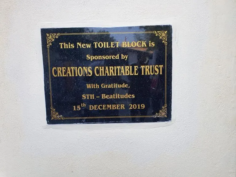 Creations Charitable Trust plaque