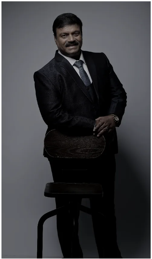 Dr. Kumar R monochrome portrait